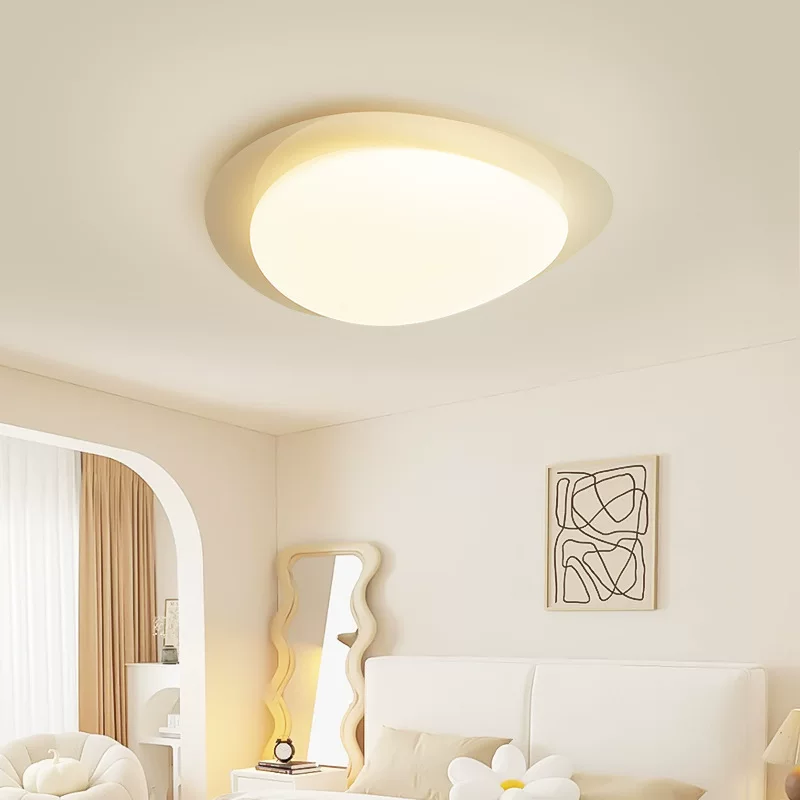 现代简约中古网红吸顶灯创意胡桃木色卧室书房间灯高亮护眼阳台灯