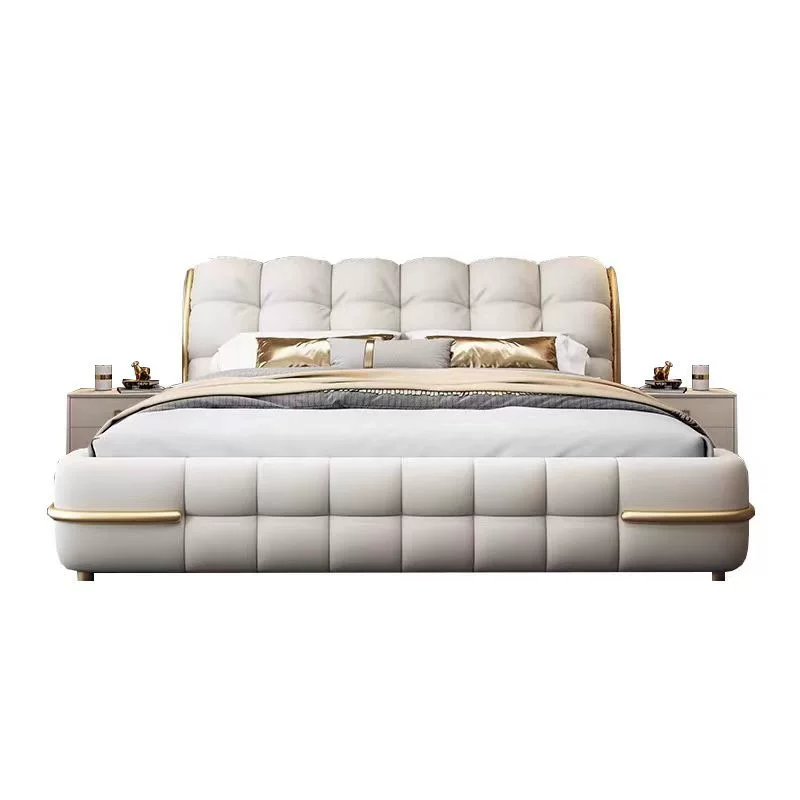 轻奢高端豪华软体床1.8米主卧双人床1.5米储物单人床家用真皮床