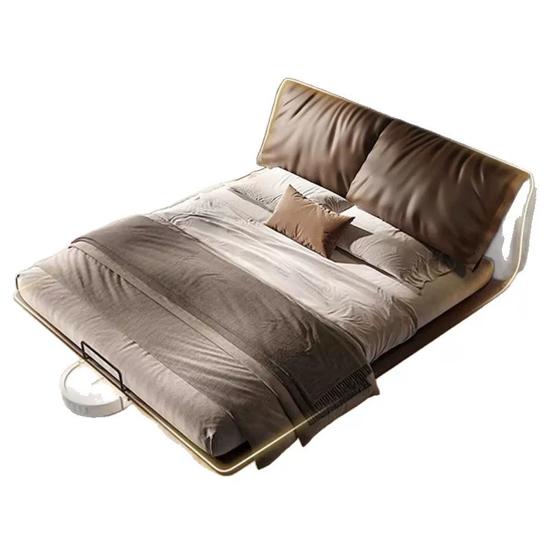 大象耳朵悬浮床新款意式轻奢床现代卧室双人真皮大床简约软靠婚床