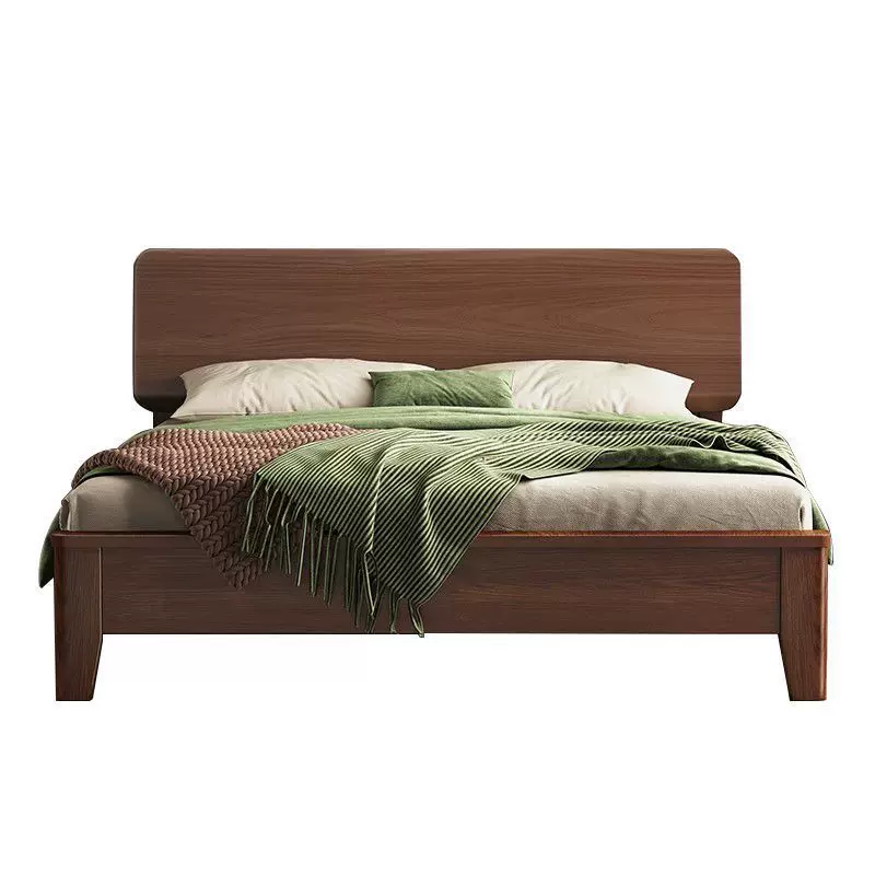 全实木床北美黑胡桃木双人床简约主卧大床卧室家具