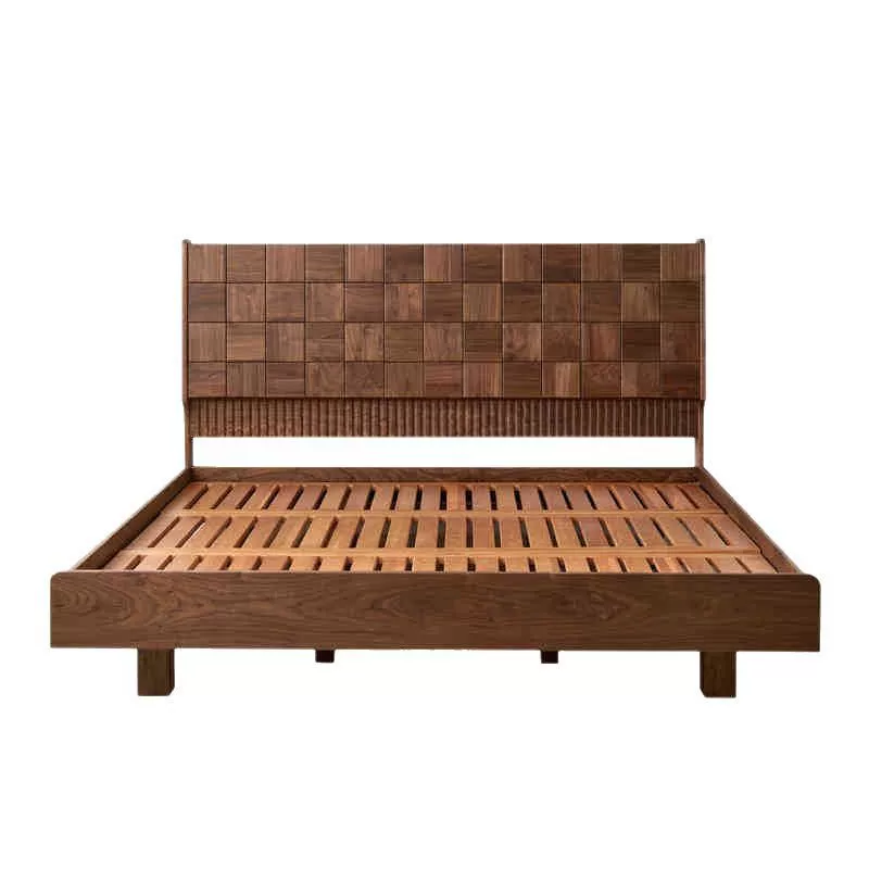 简约北美黑胡桃木床简约现代.米双人床悬浮床北欧全实木.米大床