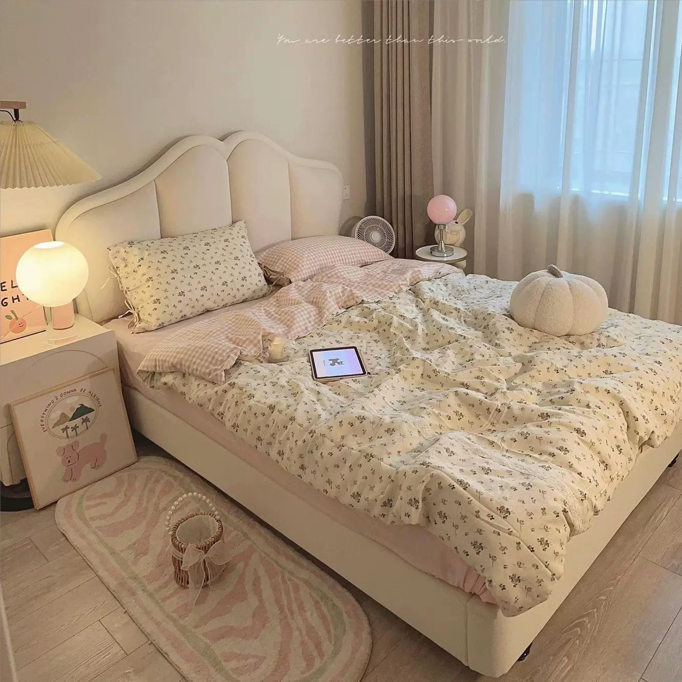 法式复古床蝴蝶床主卧室双人床网红奶油风公主床储物家用婚床