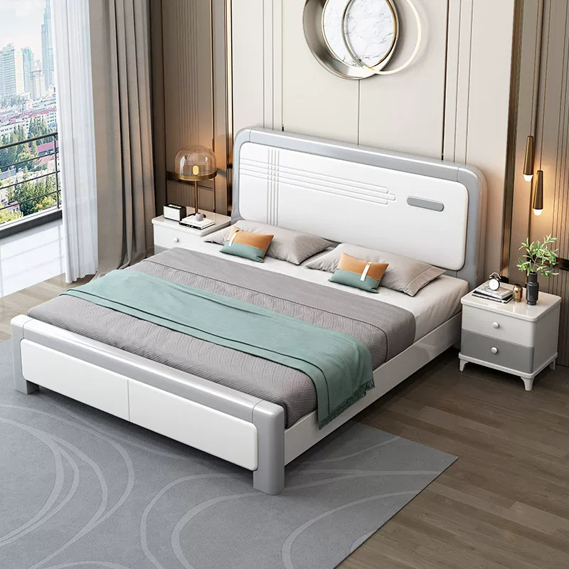 中式实木床现代简约1米8双人床主卧全实木双人床1.5M工厂直销床