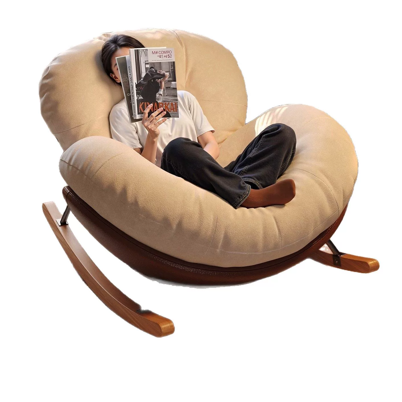 蛋壳摇摇椅懒人沙发躺椅成人可睡觉阳台家用休闲椅单人客厅懒人椅