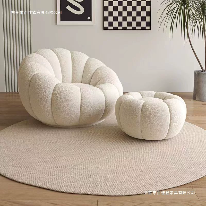 新款南瓜懒人北欧单人沙发奶油豆袋榻榻米网红小户型客厅阳台卧室