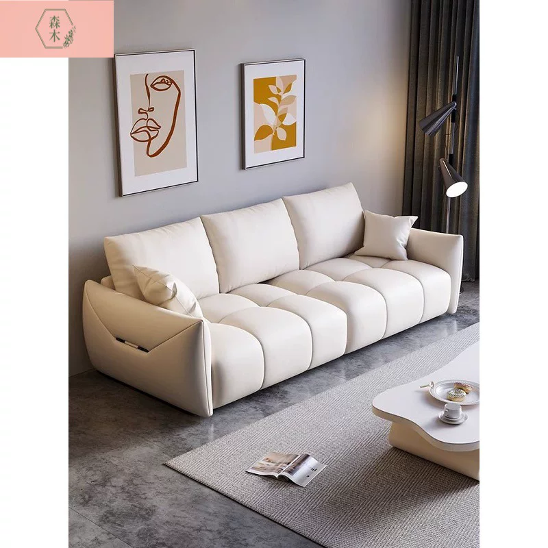 客厅三人座耐用直排沙发现代简约布艺皮艺钢琴键沙发简约新款沙发