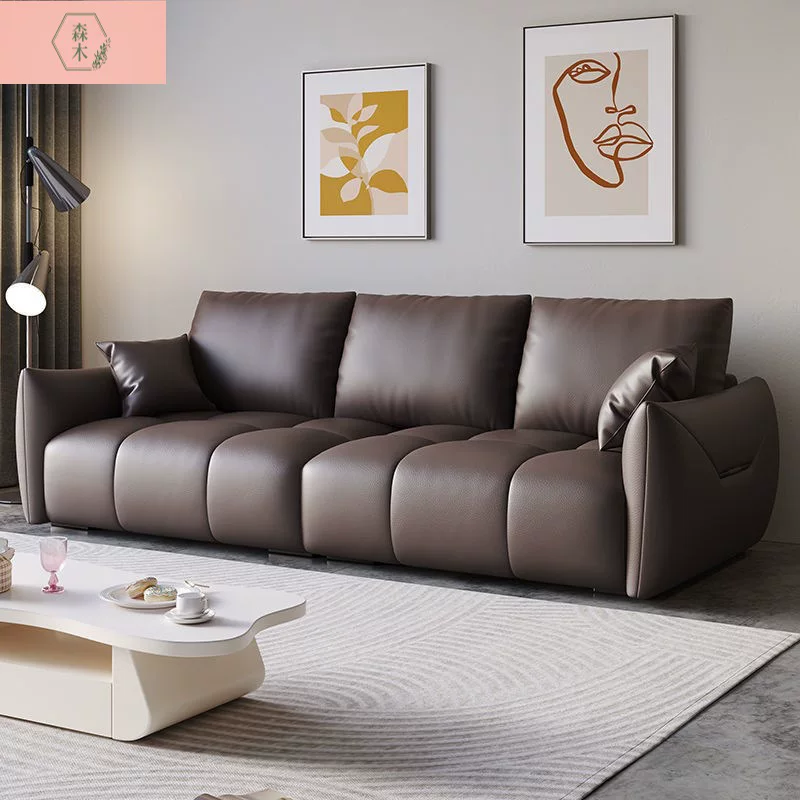 客厅三人座耐用直排沙发现代简约布艺皮艺钢琴键沙发简约新款沙发