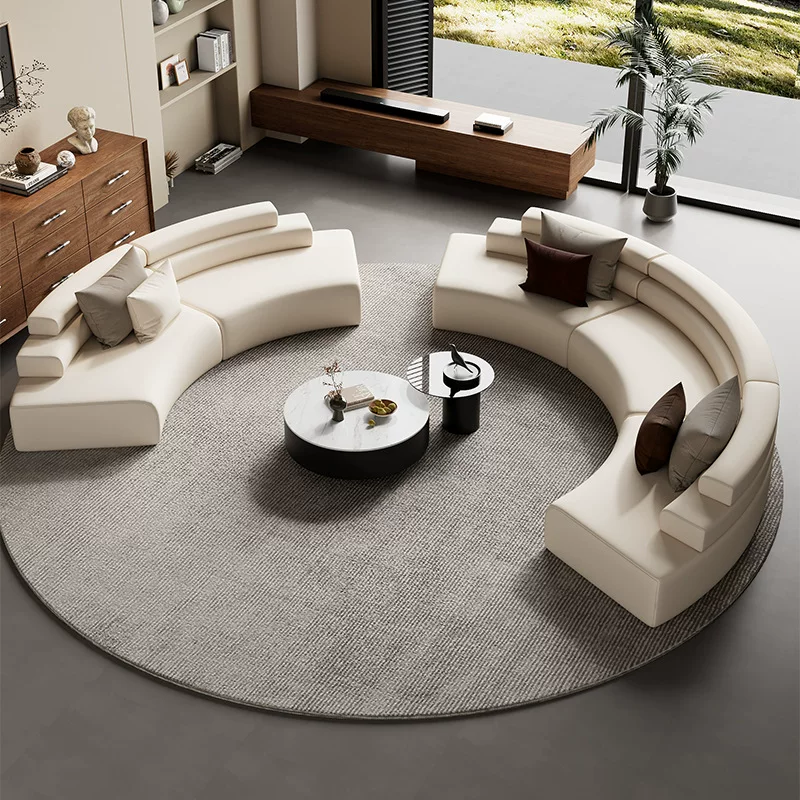 半圆弧形沙发办公室美容院休息区酒店大堂商务接待异形布艺沙发椅