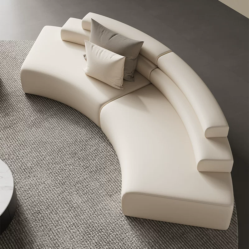 半圆弧形沙发办公室美容院休息区酒店大堂商务接待异形布艺沙发椅