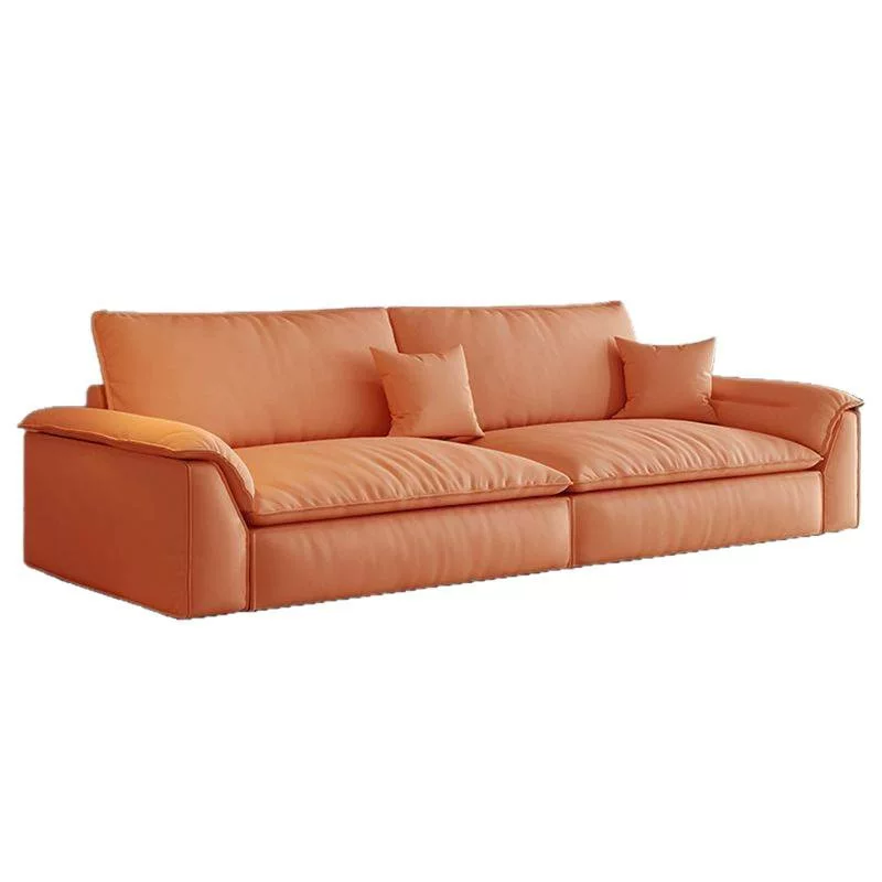 奶油风猫抓布艺沙发真皮沙发客厅小户型现代简约双人直排帆船沙发