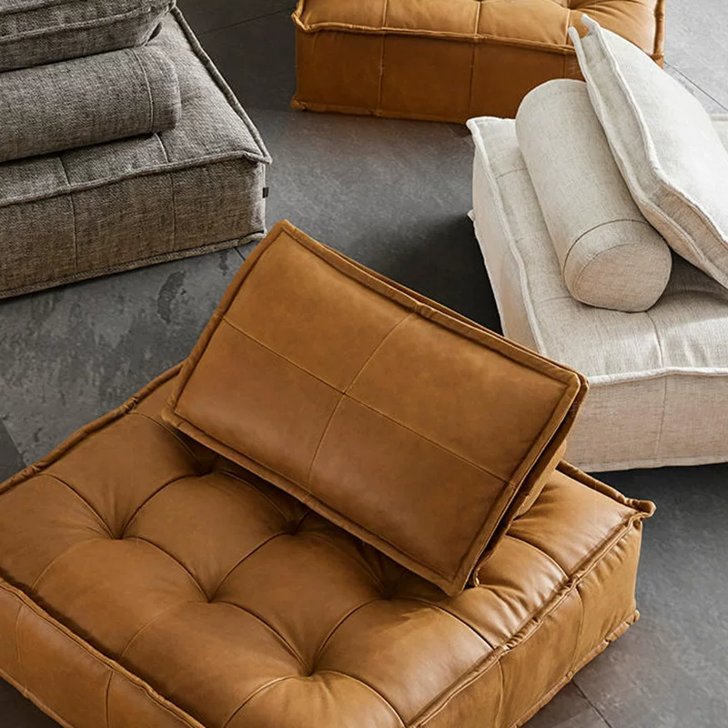 皮埃蒙特模块沙发客厅中古风小户型网红直排豆腐块皮艺布艺沙发