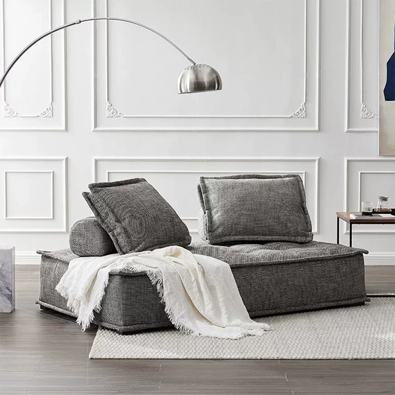 皮埃蒙特模块沙发客厅中古风小户型网红直排豆腐块皮艺布艺沙发