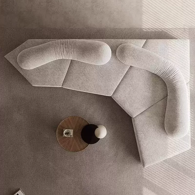 高端岩石沙发艺术设计师意式极简大平层客厅别墅大户型组合模块