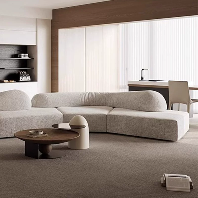 高端岩石沙发艺术设计师意式极简大平层客厅别墅大户型组合模块