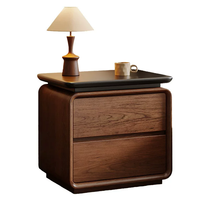 实木床头柜免安装2025新款小型家用卧室中古奶油风简约现代收纳柜