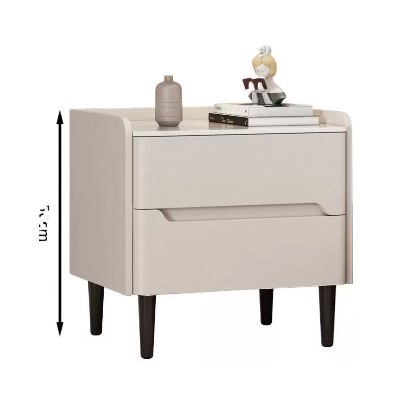 岩板床头柜全实木简约现代轻奢感家用卧室储物床边柜子小户型